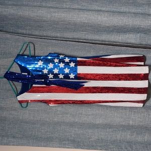Sequined Patriotic Mini Dress